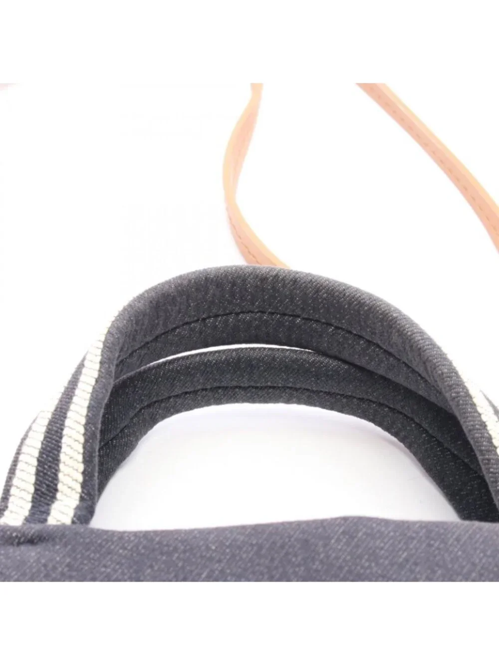 Chanel Tote CC Logo 2-Way Indigo Brown Denim Leather CC Hand
